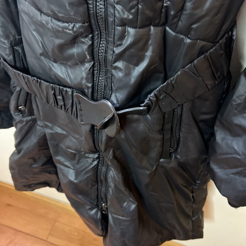 Mackage Ace Puffer Coat BLACK Mid Length Cable Knit Accents size M - Picture 6 of 7